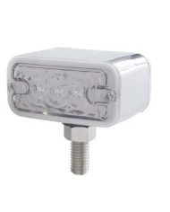 (CARD) 3 AMBER/3 RED LED RECTANGULAR DOUBLE FACE AUXILIARY LIGHT W/ T MOUNT - CLEAR LENS