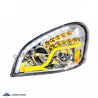 UP35790-High Power LED Chrome Headlight With LED DRL & LED Turn Signal For 2008-2017 Freightliner Cascadia - Driver