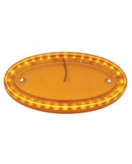 (CARD) 32 AMBER LED PETERBILT EMBLEM LIGHT (LARGE) - AMBER LENS