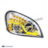 UP35791-High Power LED Chrome Headlight With LED DRL & LED Turn Signal For 2008-2017 Freightliner Cascadia - Passenger