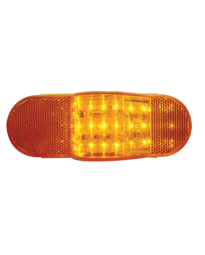(CARD) 18 AMBER LED MID-TRAILER TURN SIGNAL LIGHT - AMBER LENS