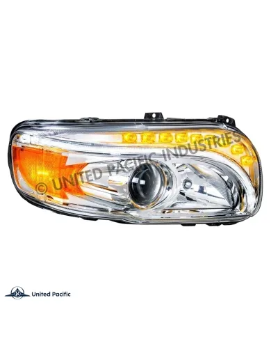 UP35803-Chrome Projection Headlight With LED Turn & DRL For Peterbilt 389 (2008-2023) & 388 (2008-2015)- Passenger