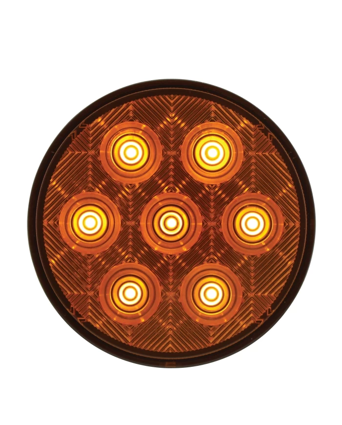 (CARD) 7 AMBER LED 4" "COMPETITION SEREIS" P/T/C LIGHT - AMBER LENS