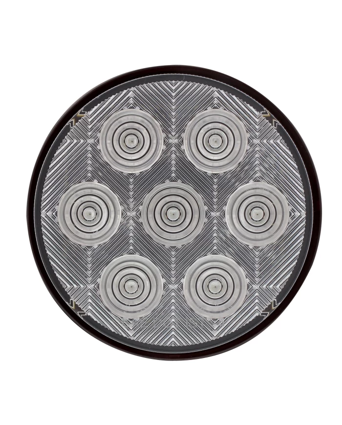 (CARD) 7 AMBER LED 4" "COMPETITION SEREIS" P/T/C LIGHT - CLEAR LENS