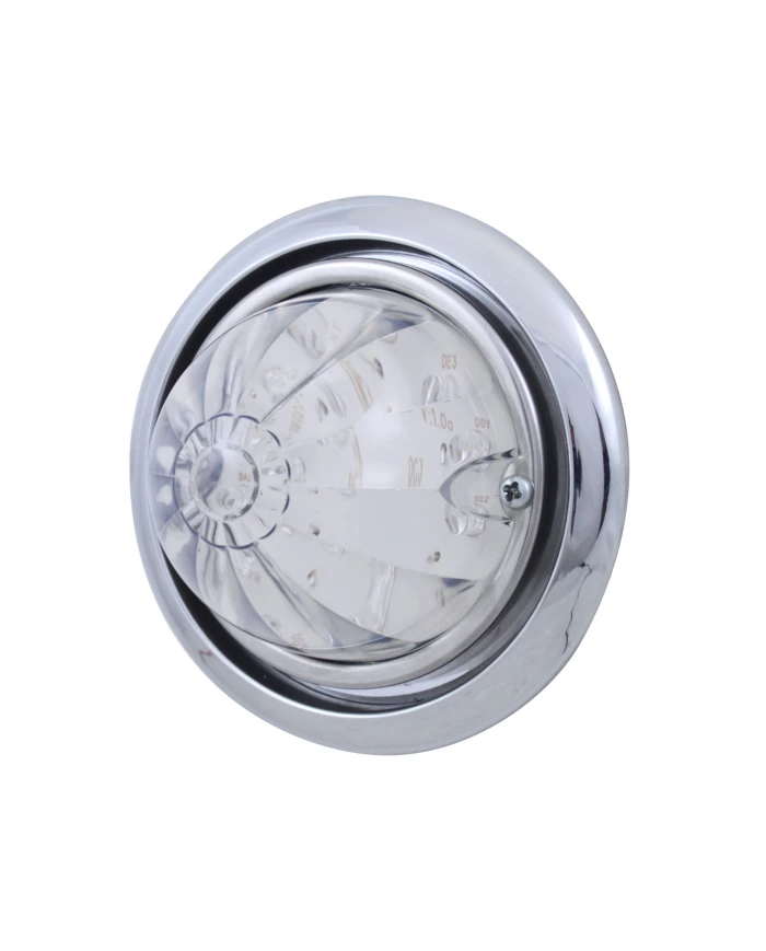 (BOX) 17 AMBER LED FREIGHTLINER COLUMBIA FRONT BUMPER DUAL FUNCTION WATERMELON STYLE LIGHT - CLEAR LENS