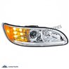UP35809-Chrome Projection Headlight With LED Turn & Position Light for 2005-2015 Peterbilt 386- Passenger