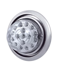 (BOX) 17 AMBER LED FREIGHTLINER COLUMBIA FRONT BUMPER DUAL FUNCTION CLEAR STYLE LIGHT W/ REFLECTOR - CLEAR LENS