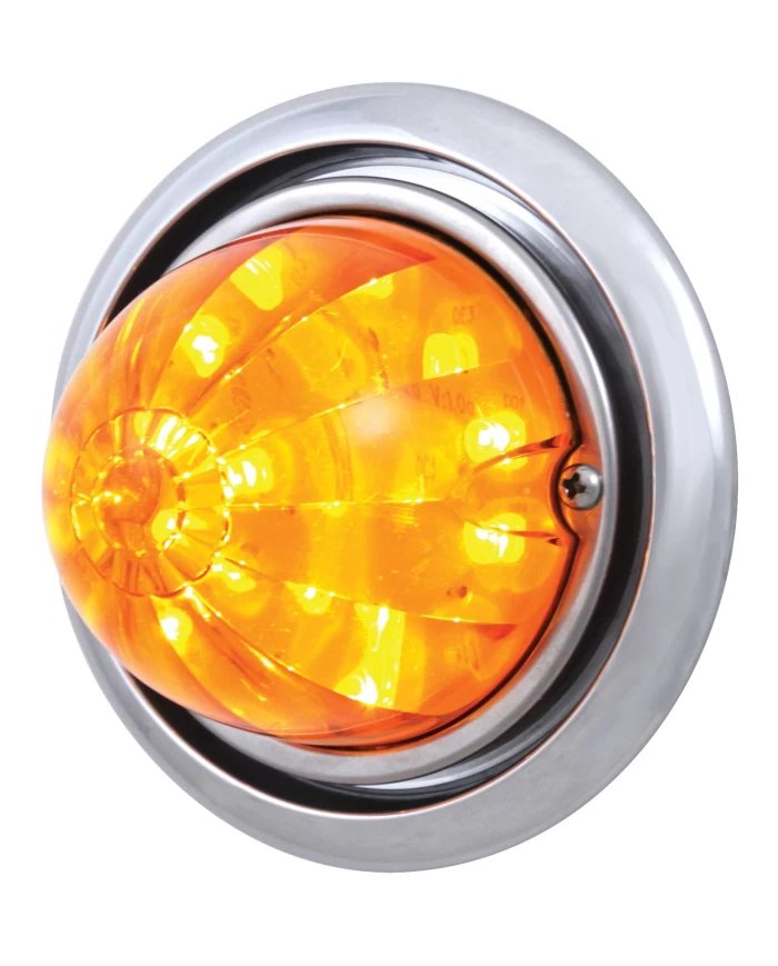 (BOX) 17 AMBER LED FREIGHTLINER COLUMBIA FRONT BUMPER SINGLE FUNCTION WATERMELON STYLE LIGHT - AMBER LENS (BOX) 17 AMBER LED FREIGHTLINER COLUMBIA FRONT BUMPER SINGLE FUNCTION WATERMELON STYLE LIGHT - AMBER LENS