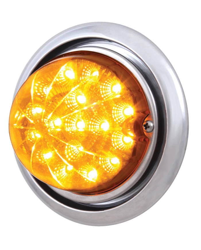 (BOX) 17 AMBER LED FREIGHTLINER COLUMBIA FRONT BUMPER SINGLE FUNCTION CLEAR STYLE LIGHT W/ REFLECTOR - AMBER LENS (BOX) 17 AMBER LED FREIGHTLINER COLUMBIA FRONT BUMPER SINGLE FUNCTION CLEAR STYLE LIGHT W/ REFLECTOR - AMBER LENS