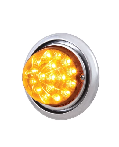 (BOX) 17 AMBER LED FREIGHTLINER COLUMBIA FRONT BUMPER SINGLE FUNCTION CLEAR STYLE LIGHT W/ REFLECTOR - AMBER LENS (BOX) 17 AMBER LED FREIGHTLINER COLUMBIA FRONT BUMPER SINGLE FUNCTION CLEAR STYLE LIGHT W/ REFLECTOR - AMBER LENS