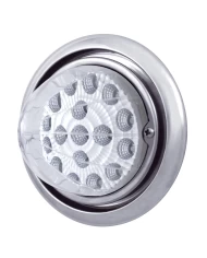 (BOX) 17 AMBER LED FREIGHTLINER COLUMBIA FRONT BUMPER SINGLE FUNCTION CLEAR STYLE LIGHT W/ REFLECTOR - CLEAR LENS