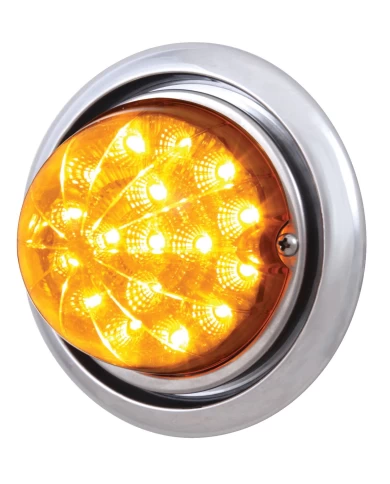 (BOX) 17 AMBER LED FREIGHTLINER COLUMBIA FRONT BUMPER SINGLE FUNCTION WATERMELON STYLE LIGHT W/ REFLECTOR - AMBER LENS (BOX) 17 AMBER LED FREIGHTLINER COLUMBIA FRONT BUMPER SINGLE FUNCTION WATERMELON STYLE LIGHT W/ REFLECTOR - AMBER LENS