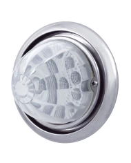 (BOX) 17 AMBER LED FREIGHTLINER COLUMBIA FRONT BUMPER SINGLE FUNCTION WATERMELON STYLE LIGHT W/ REFLECTOR - CLEAR LENS