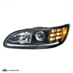 UP35810-"Blackout" Projection Headlight With LED Turn & Position Light for 2005-2015 Peterbilt 386- Driver