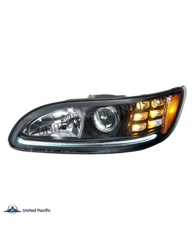 UP35810-"Blackout" Projection Headlight With LED Turn & Position Light for 2005-2015 Peterbilt 386- Driver