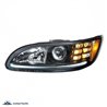 UP35810-"Blackout" Projection Headlight With LED Turn & Position Light for 2005-2015 Peterbilt 386- Driver