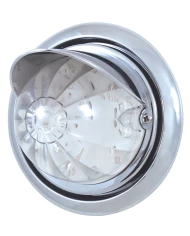 (BOX) 17 AMBER LED FREIGHTLINER COLUMBIA FRONT BUMPER DUAL FUNCTION WATERMELON STYLE LIGHT W/ VISOR - CLEAR LENS