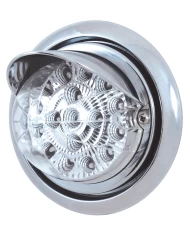 (BOX) 17 AMBER LED FREIGHTLINER COLUMBIA FRONT BUMPER DUAL FUNCTION CLEAR STYLE LIGHT W/ REFLECTOR W/ VISOR - CLEAR LENS