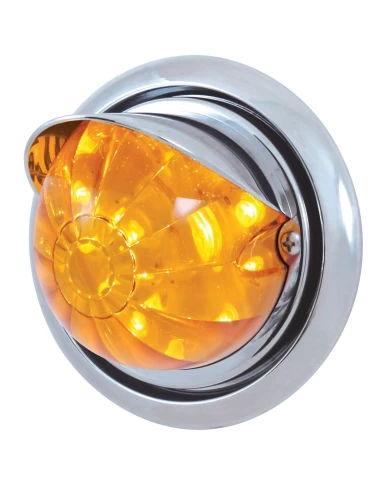 (BOX) 17 AMBER LED FREIGHTLINER COLUMBIA FRONT BUMPER SINGLE FUNCTION WATERMELON STYLE LIGHT W/ VISOR - AMBER LENS (BOX) 17 AMBER LED FREIGHTLINER COLUMBIA FRONT BUMPER SINGLE FUNCTION WATERMELON STYLE LIGHT W/ VISOR - AMBER LENS