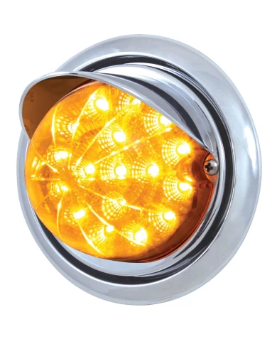 (BOX) 17 AMBER LED FREIGHTLINER COLUMBIA FRONT BUMPER SINGLE FUNCTION CLEAR STYLE LIGHT W/ REFLECTOR W/ VISOR - AMBER LENS (BOX) 17 AMBER LED FREIGHTLINER COLUMBIA FRONT BUMPER SINGLE FUNCTION CLEAR STYLE LIGHT W/ REFLECTOR W/ VISOR - AMBER LENS