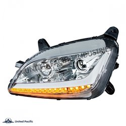 UP35812-Chrome Projection Headlight With LED Position Light & Signal For 2012-2021 Peterbilt 579- Driver