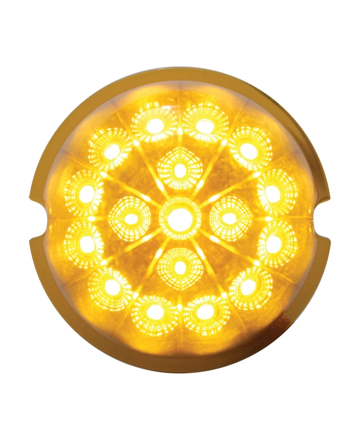 (CARD) 17 AMBER LED ROUND REFLECTOR AUXILIARY/CAB LIGHT - AMBER LENS (CARD) 17 AMBER LED ROUND REFLECTOR AUXILIARY/CAB LIGHT - AMBER LENS