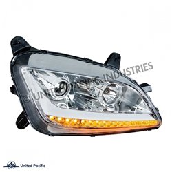 UP35813-Chrome Projection Headlight With LED Position Light & Signal For 2012-2021 Peterbilt 579- Passenger