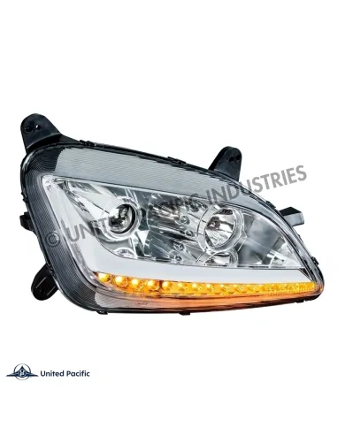 UP35813-Chrome Projection Headlight With LED Position Light & Signal For 2012-2021 Peterbilt 579- Passenger