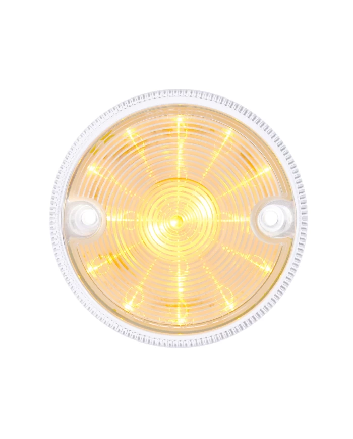 (BULK) 15 AMBER LED 3" DUAL FUNCTION DOUBLE FACE LIGHT - CLEAR LENS