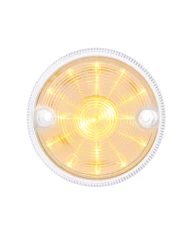 (BULK) 15 AMBER LED 3" DUAL FUNCTION DOUBLE FACE LIGHT - CLEAR LENS