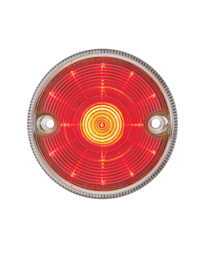 (BULK) 15 RED LED 3" DUAL FUNCTION DOUBLE FACE LIGHT - CLEAR LENS