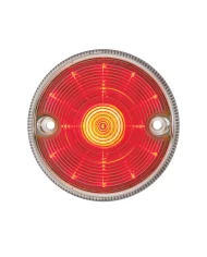 (BULK) 15 RED LED 3" DUAL FUNCTION DOUBLE FACE LIGHT - CLEAR LENS