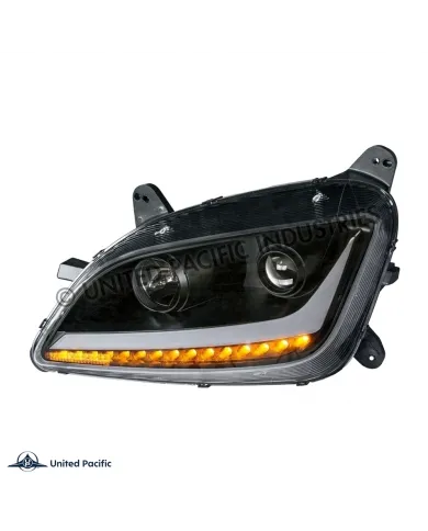 UP35814-Black Projection Headlight With LED Position & Signal For 2012-2021 Peterbilt 579- Driver