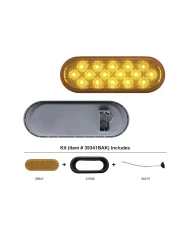 (BULK) 16 AMBER LED OVAL P/T/C LIGHT, AMBER KIT