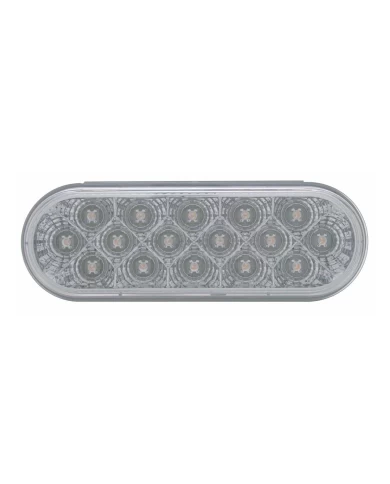 (CARD) 16 AMBER LED OVAL P/T/C LIGHT W/ CHROME REFLECTOR - CLEAR LENS (CARD) 16 AMBER LED OVAL P/T/C LIGHT W/ CHROME REFLECTOR - CLEAR LENS