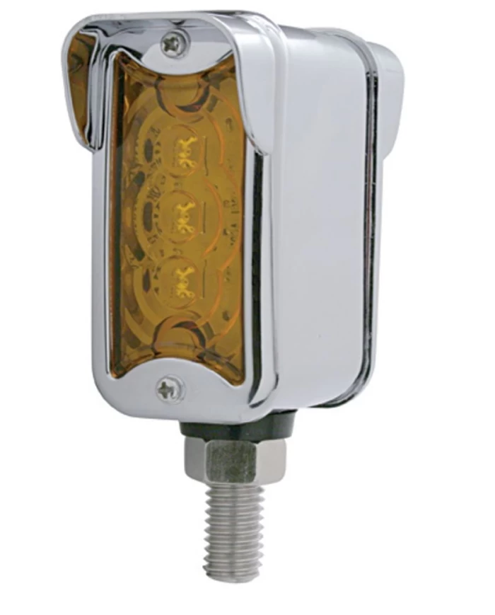 (CARD) 3 AMBER/3 RED LED STRAIGHT DOUBLE FACE LIGHT W/ VERTICAL BEZEL - AMBER LENS/ RED LENS