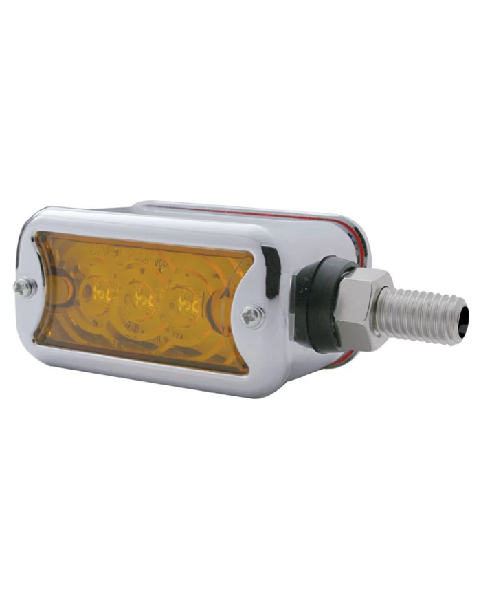 (CARD) 3 AMBER/3 RED LED STRAIGHT DOUBLE FACE LIGHT W/ NO VISOR BEZEL - AMBER LENS/ RED LENS