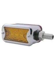 (CARD) 3 AMBER/3 RED LED STRAIGHT DOUBLE FACE LIGHT W/ NO VISOR BEZEL - AMBER LENS/ RED LENS