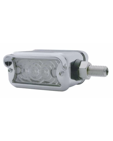 (CARD) 3 AMBER/3 RED LED STRAIGHT DOUBLE FACE LIGHT W/ HORIZONTAL BEZEL - CLEAR LENS/ CLEAR LENS (CARD) 3 AMBER/3 RED LED STRAIGHT DOUBLE FACE LIGHT W/ HORIZONTAL BEZEL - CLEAR LENS/ CLEAR LENS