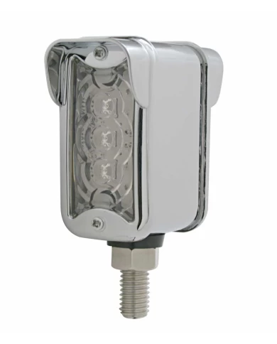 (CARD) 3 AMBER/3 RED LED STRAIGHT DOUBLE FACE LIGHT W/ NO VISOR BEZEL - CLEAR LENS/ CLEAR LENS