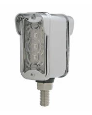 (CARD) 3 AMBER/3 RED LED STRAIGHT DOUBLE FACE LIGHT W/ NO VISOR BEZEL - CLEAR LENS/ CLEAR LENS