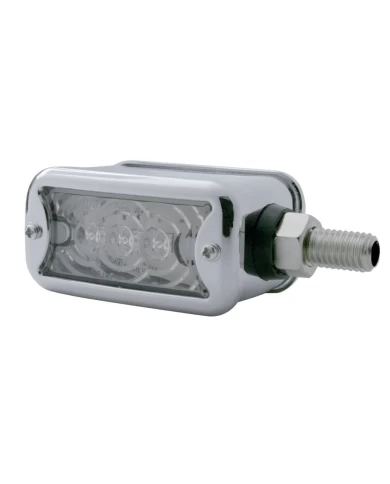 (CARD) 3 AMBER/3 RED LED STRAIGHT DOUBLE FACE LIGHT W/ NO VISOR BEZEL - CLEAR LENS/ CLEAR LENS