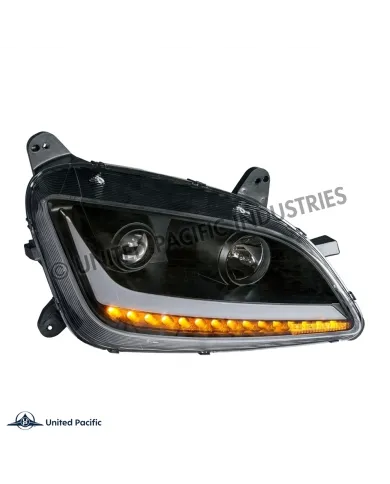 UP35815-Black Projection Headlight With LED Position & Signal For 2012-2021 Peterbilt 579- Passenger
