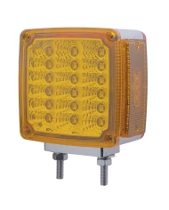 (CARD) 18+3 AMBER /18 RED LED DOUBLE STUD SQUARE DOUBLE FACE TURN SIGNAL LIGHT - DRIVER (CARD) 18+3 AMBER /18 RED LED DOUBLE STUD SQUARE DOUBLE FACE TURN SIGNAL LIGHT - DRIVER