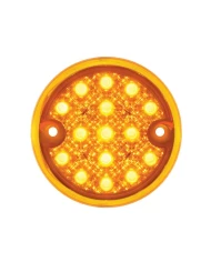 (BULK) 15 AMBER LED 3" DOUBLE FACE LIGHT W/ REFLECTOR - AMBER LENS