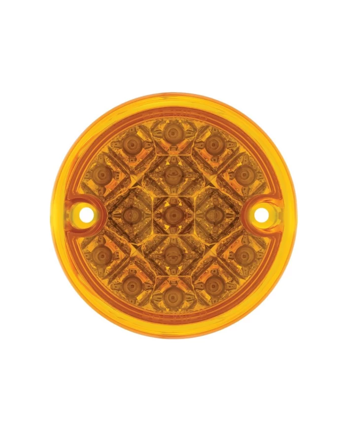 (BULK) 15 AMBER LED 3" DOUBLE FACE LIGHT W/ REFLECTOR - AMBER LENS