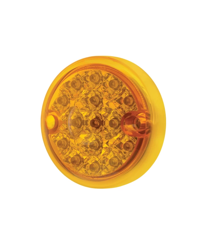 (BULK) 15 AMBER LED 3" DOUBLE FACE LIGHT W/ REFLECTOR - AMBER LENS