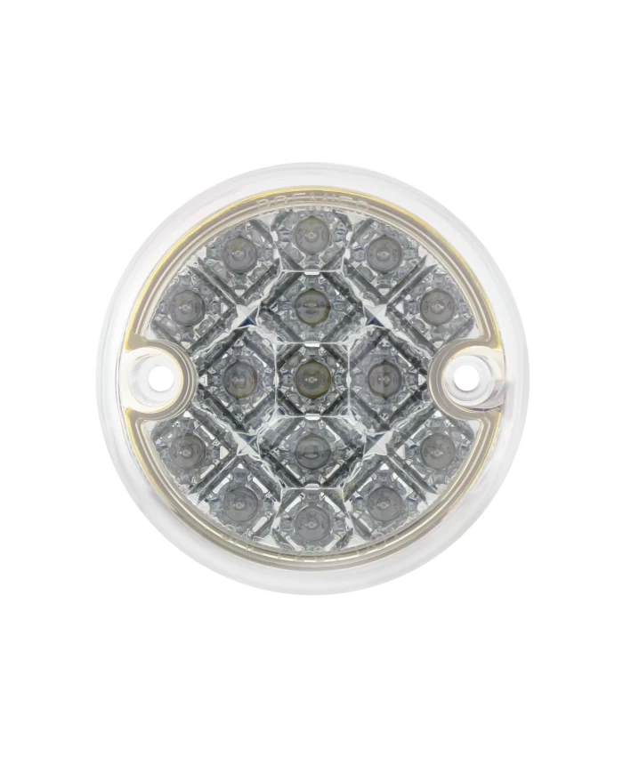 (BULK) 15 AMBER LED 3" DOUBLE FACE LIGHT W/ REFLECTOR - CLEAR LENS