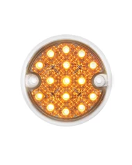 (BULK) 15 AMBER LED 3" DOUBLE FACE LIGHT W/ REFLECTOR - CLEAR LENS