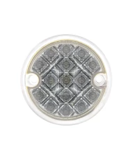 (BULK) 15 RED LED 3" DOUBLE FACE LIGHT W/ REFLECTOR - CLEAR LENS